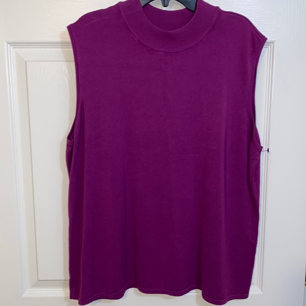 Designers Originals Woman Knit Mock turtleneck Plus Size 2X Sleeveless Vest